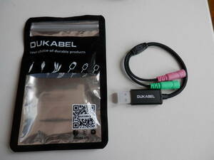 送料込み USB DUKABEL 3.5ｍｍイヤホン+3極(TRS)マイク変換アダプタ 中古