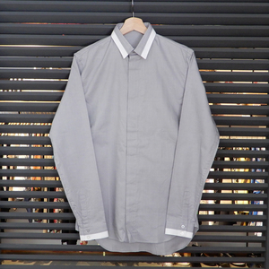 [ as good as new ] Dior Homme S #37 long sleeve shirt gray dress shirt 533C515Z3251bai color white cotton men's 02710