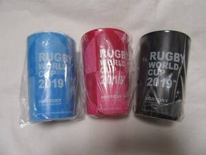  not for sale Suntory ×2019 rugby World Cup original glass 3 kind set unused *