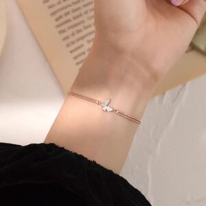 鬼滅の刃 胡蝶しのぶ 韓国雑貨 韓国 シルバーアクセサリー シルバー925 金属アレルギー対応 シャンパンピンクブレスレット