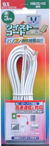  modular code plug attaching 6 ultimate 4 core /2 core combined use telephone line exchange for repair screw .. strong twist type white 3m