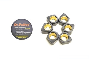 534/送料185円/1c/Dr.Pulley(ドクタープーリー)　黒色　異形　異型　スライディングウェイトローラー黒 φ20×12(17.0g) 6個セット　