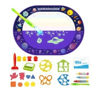 【Type J 100x70cm】子供のための魔法の水描画マット魔法のペンで着色された落書きマットモンテッソーリ教育玩具