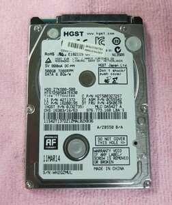 HDD 2.5インチHGST 2.5インチ HDD500GB 厚さ7mm 使用時間4735H