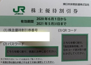 ■ＪＲ東日本 株主優待券 2022年5月31日まで延長 1枚