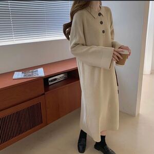 韓国ファッション ニットワンピース ロングワンピース ニットワンピ オルチャン ロングワンピース ニットワンピース IENA