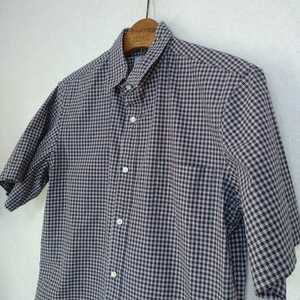  made in Japan United Arrows inset attaching shirt navy blue check M