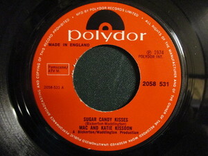 Mac And Katie Kissoon ： Sugar Candy Kisses 7'' / 45s (( 70's UK Soul 兄妹デュオ )) c/w Black Rose (( 落札5点で送料無料