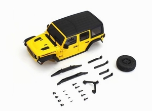送料無料 京商 ミニッツ 4x4 ボディセット MX-01 ジープ ラングラー ルビコン イエロー(Kyosho MINI-Z 1/27 1/28 JEEP ASC )