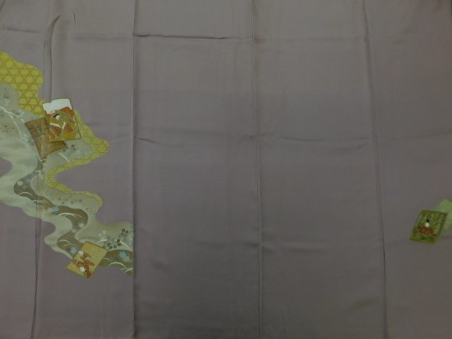 [राकुफू] P16820 अस्तर के साथ हाथ से पेंट किया हुआ युज़ेन किमोनो, पहनावा, महिलाओं की किमोनो, किमोनो, त्सुकेसगे