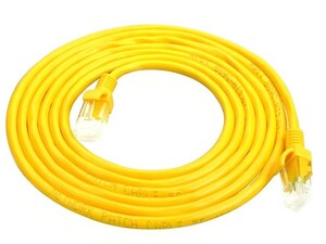 LAN ケーブル RJ45 ネット オス TO オス コネクター 延長 ケーブル 200CM#イエロー