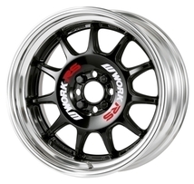 F:7J／R:9J×17インチ PCD:100-5H, 86 BRZ等に オーダーインセット 新品4本 WORK EMOTIONエモーション RS11 Bブラック, Wホワイト_画像4