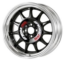 F:10J／R:10.5J×17インチ PCD:100-5H, 86 BRZ O/F車等に オーダーインセット 新品4本 WORK エモーション RS11 Bブラック, Wホワイト_画像4