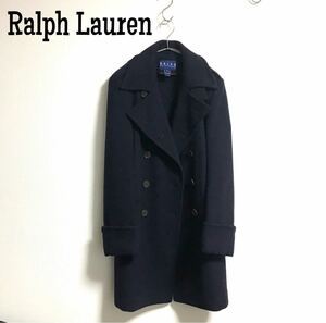 古着　Ralph Lauren ラルフローレン ネイビー　ロングコート　モード　ジャケット