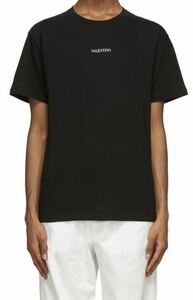 正規 20SS VALENTINO ヴァレンティノ ロゴ クルーネック Tシャツ カットソー 黒 M VV3MG10V738