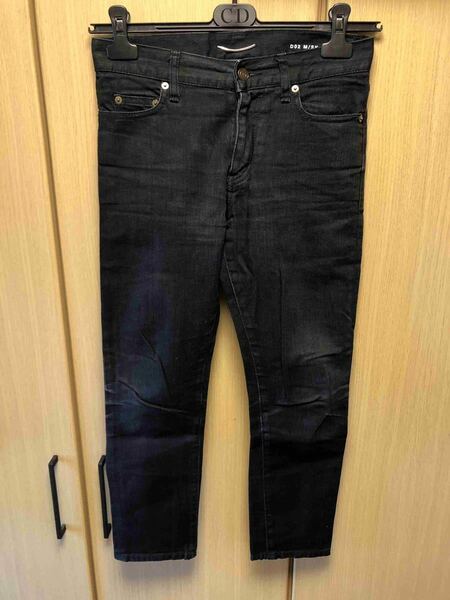 国内正規 16SS SAINT LAURENT PARIS サンローラン パリ Hedi Slimane エディストレッチ スキニー デニムパンツ 黒 27 376906 YYS02