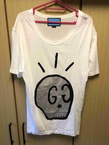 正規 18SS GUCCI グッチ GG ロゴ 骸骨 スカル Tシャツ カットソー 白 S 432086 X3E88