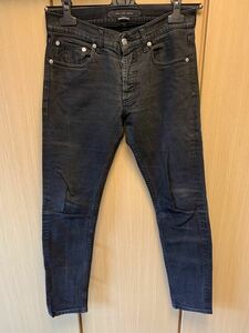 正規 17SS ALEXANDER McQUEEN アレキサンダーマックイーン デニム パンツ 黒 44 505405 QKY01