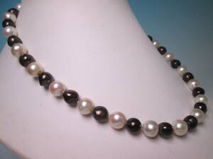 *14Kbook@ pearl .9mm two color. necklace 44,08g case attaching 