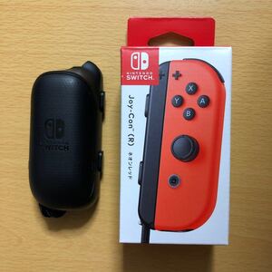 ★Nintendo Switch Joy-Con(R)ネオンレッド 極美品 純正拡張バッテリー付属 箱付 未使用ストラップ付