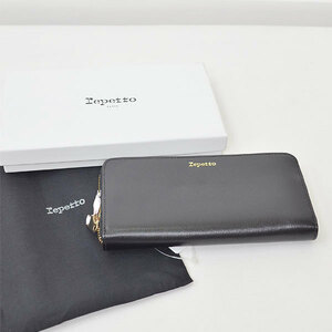  new goods Repetto repetto PORTEFEUILLE ZIPPE wallet long wallet black l8i0615*A