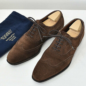 クロケット & ジョーンズ BATHGATE ウイングチップ シューズ スエード ハンドグレード Crockett & Jones ダークブラウン 7.5D｜21l2367