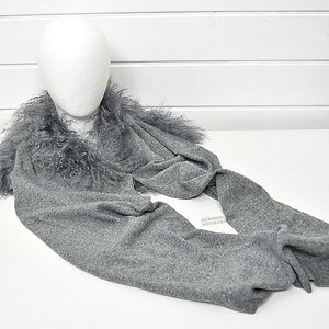  dual view wool cashmere stole gray DUAL VIEWl22c1008