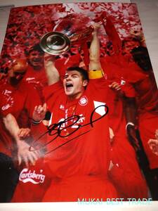 Steven Gerrard( Stephen *jela-do) автограф photo-04 [ сертификат есть ] CL2005liva бассейн 