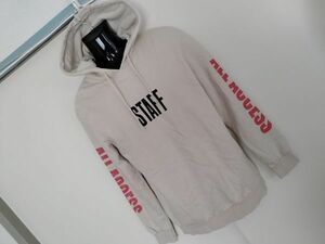 kkyj5377 ■ H＆M ■ BIEBER パーカー スウェット プルオーバー フーディー 裏起毛 ベージュ アイボリー XS