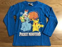 【即決 新品】ポケットモンスター ポケモン★ピカチュウ サルノリ ヒバニー メッソン 長袖Tシャツ【130】ブルー ザシアン ザマゼンタ_画像1