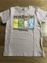 【即決 新品】ポケットモンスター ポケモン★ピカチュウ サルノリ ヒバニー メッソン 半袖Tシャツ【130】ベージュ タカラトミー ロンT_画像1