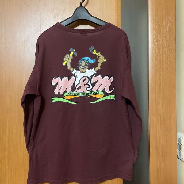 希少『M&M』×『RANDOM』バックプリントコラボL/S T-SH エムアンドエム 裏原 90s 00s ストリート ロンT 長袖カットソー