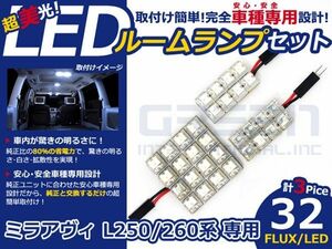 【メール便送料無料】 超高輝度LEDルームランプ ミラアヴィ/MIRA AVY L250系 H14.12～H18.11 32発/3P ダイハツ【FLUX 室内灯 電球