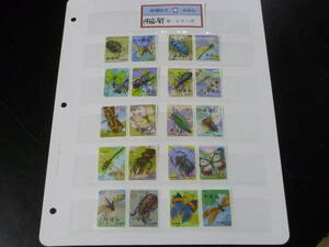 22　M　№59　【日本 みほん切手】　1986-87年　昆虫シリーズ　1-6集　20種完　NH・糊有