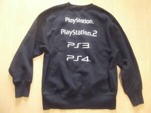 プレイステーションボタンデザイン【黒トレーナーMサイズ 】公式タグ付き/PS2PS3PS4/SONY PlayStation/ブラック美品