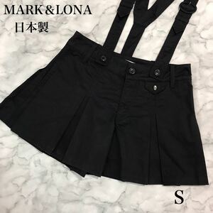 マークアンドロナ MARK &LONA ゴルフスカート　キュロット　黒プリーツ スカル 可愛い ゴルフウェア 日本製 S 古着