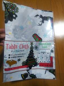 クリスマス クリスマスツリー トナカイ そり ベル 靴下 雪の結晶 テーブルクロス 長方形 130cm×175cm 新品②