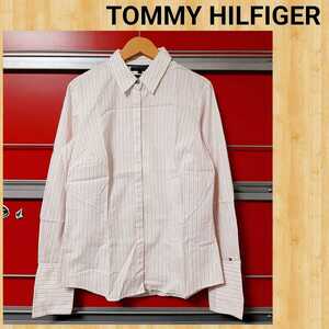 TOMMY HILFIGER トミーヒルフィガー ブラウス ストライプシャツ 8 美品 ストレッチ