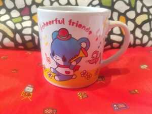 未使用◆ 青色くまちゃんマグカップ ◆陶器製マグカップ◆コーヒーカップ/レトロ柄?くまさん/かわいい