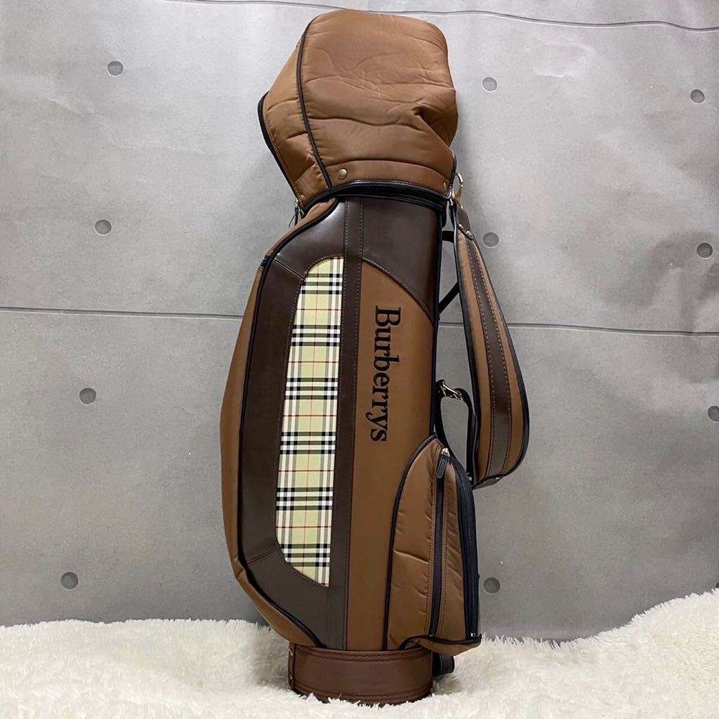 希少 革 レザー Burberrys キャディバック バーバリー ブラウン