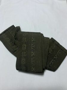  man man's obi silk woven cloth both sides maru obi burns tea ground .. on pattern. flower weave pattern era thing M 321