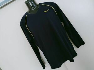 kkaa2190 ■ NIKE ■ ナイキ Tシャツ カットソー トップス ドライ Vネック 長袖 スポーツ トレーニング 紺 ネイビー S