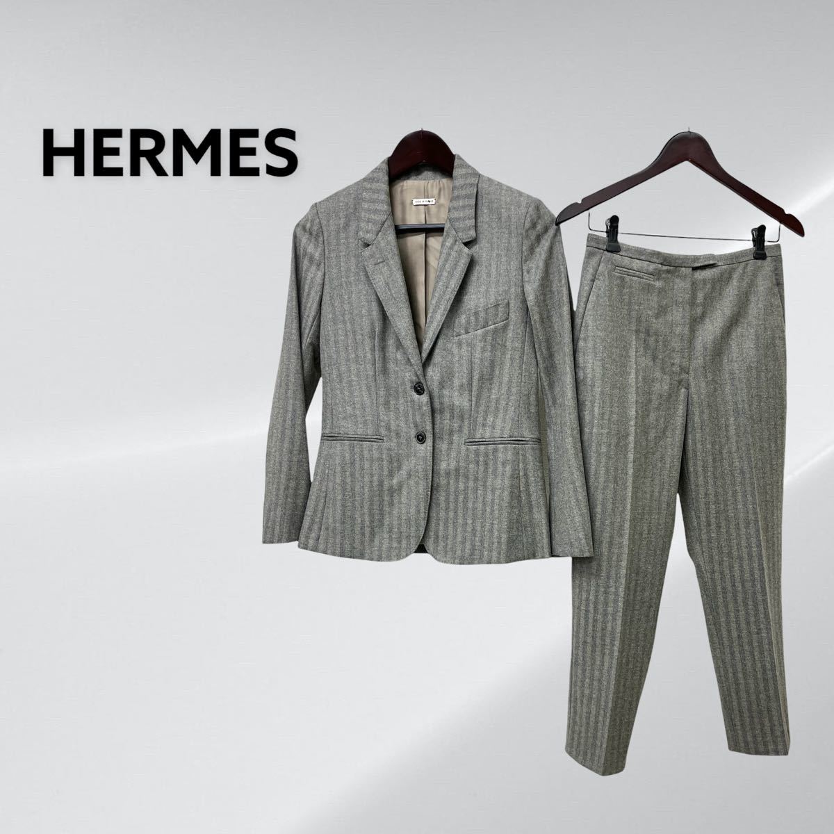 2極タイプ HERMES セットアップ スーツ Belvest イタリア製 エルメス