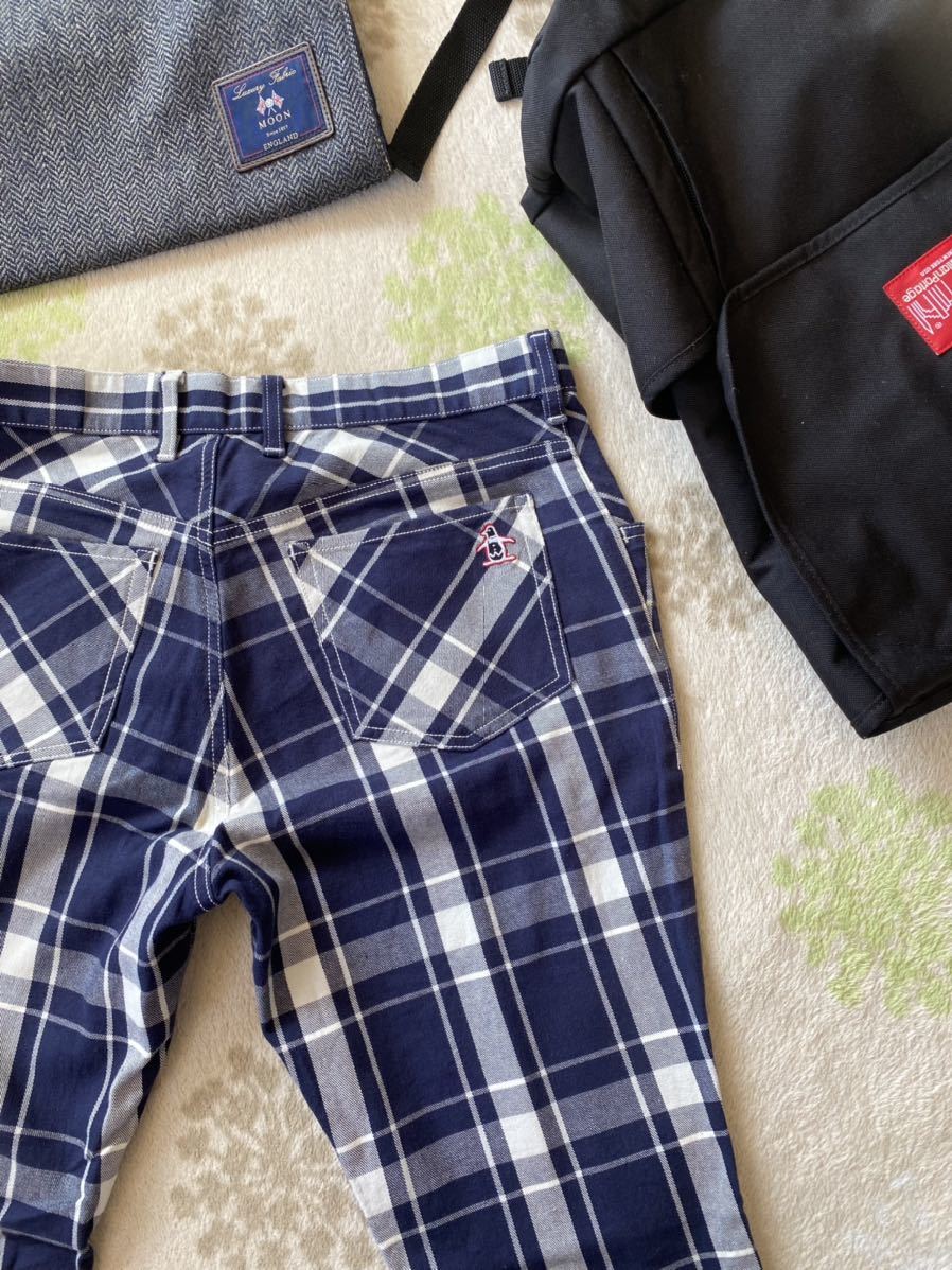 マンシング⛳️ブルーチェックパンツ☆76㎝☆新品未使用-