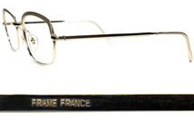 デイリー向け ユニーク発想シンプルDESIGN1960sフランス製デッドFRAME FRANCE 金張 ブロータイプSTYLE オールMETAL ウェリントン size49/18_画像3