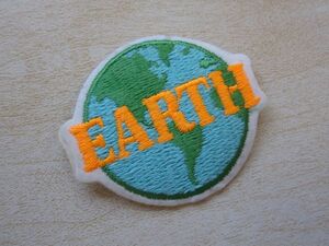 地球 EARTH アース ロゴ ビンテージ 刺繍 ワッペン/90s パッチ 70s アメカジ エコ 自然 世界平和 USA アメリカ ヒッピー ② 529