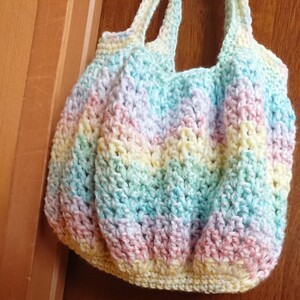 グラニーバッグ単品 パステル かぎ針編み ハンドメイド