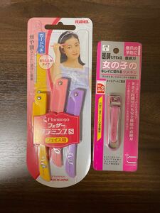 日本製ソミールプロダクツ 女の子用ツメキリ IIH-1 &日本製フェザーフラミンゴS FLS 3本入　新品　未開封