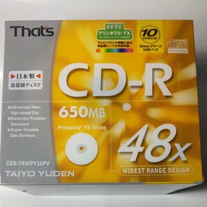 データ用CD-R 48倍速 10枚 CDR-74WPY10PV/太陽誘電/10パック