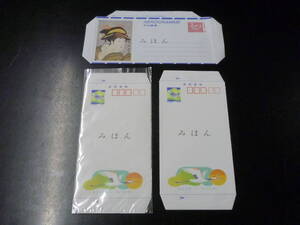 22　P　№25　【日本 みほん書簡】　航空書簡　1988年　空簡27　文通週間　80円・他　計2種 3通　